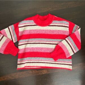 NEW Jessica Simpson Striped Red and Pink Women's Sweater